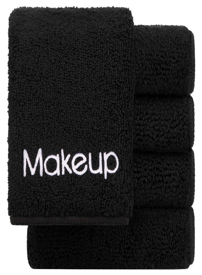 GLIMGLINT Makeup Remover Wash Cloths 5 Pack - Soft Microfiber Fingertip Facial Cleansing Cloths for Hand and Make Up, 13 x 13 in, Black - Image 1